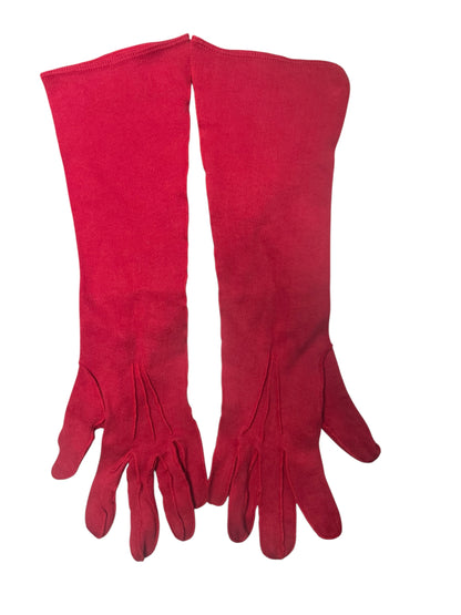 MID LENGTH RED COTTON GLOVES