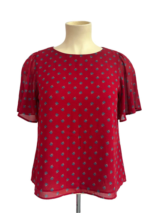 DISNEY RED BLOSSOM TOP SZ M/12/14