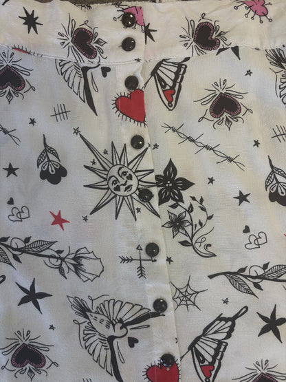 HELLBUNNY TATTOO SKIRT  | L