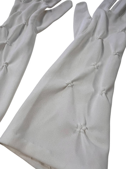 WHITE MID LENGTH GLOVES