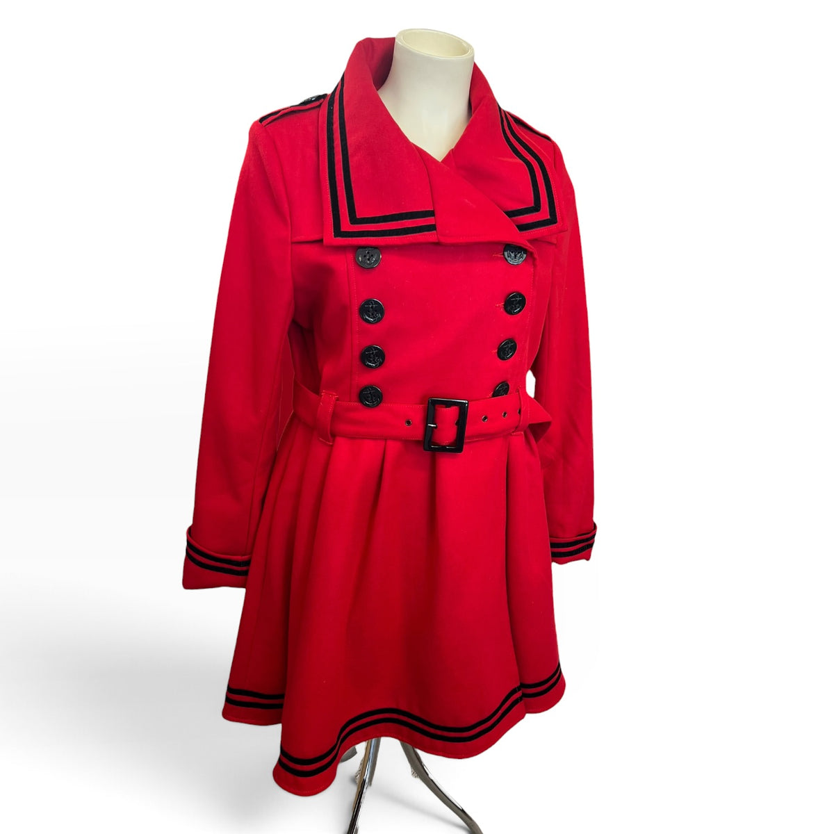 HELL BUNNY RED ANCHOR COAT | 3XL