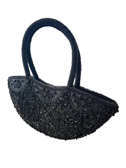 BLACK BEADED & SEQUIN BAG
