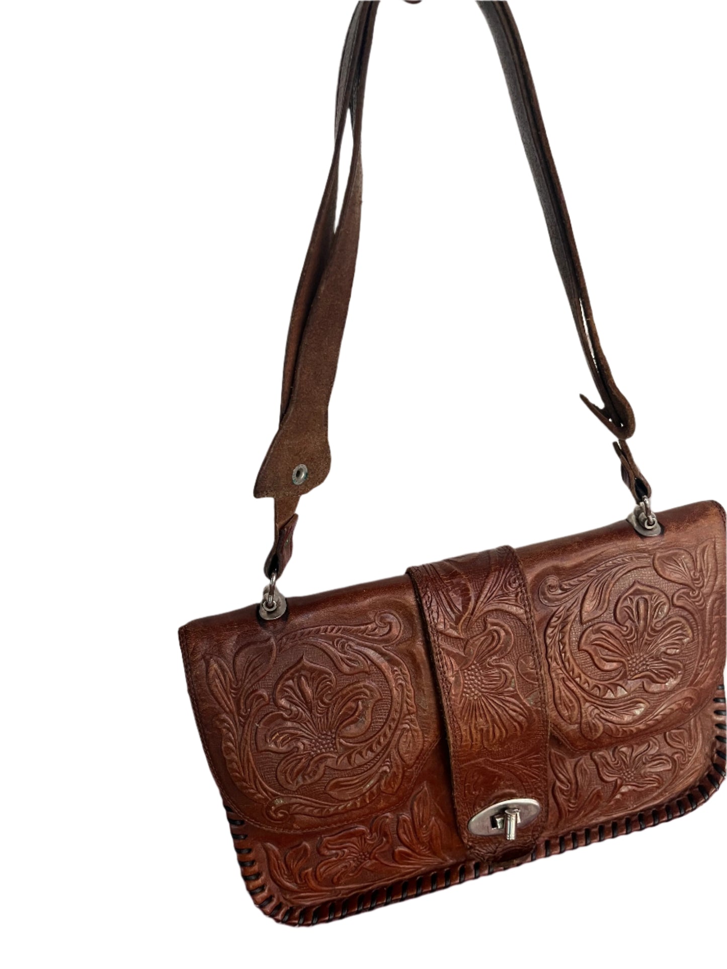 TOOLED LEATHER HANDBAG