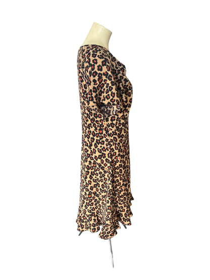 STELLA ROYAL LEOPARD WRAP DRESS | S (16-22)