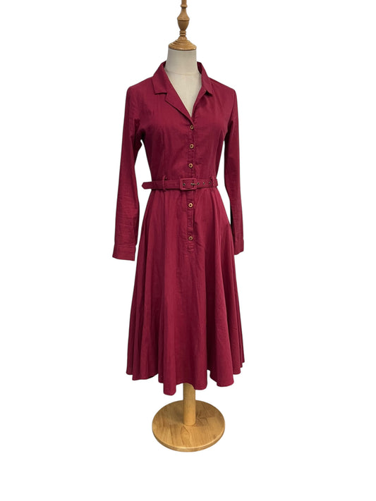 COLLECTIF BURGUNDY SHIRT DRESS | 8