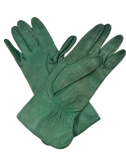 GREEN LEATHER GLOVES