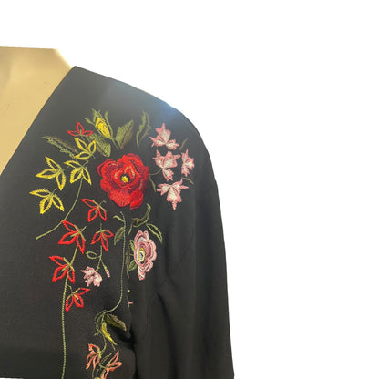 CITY CHIC EMBROIDERED DUSTER COAT | XS/16