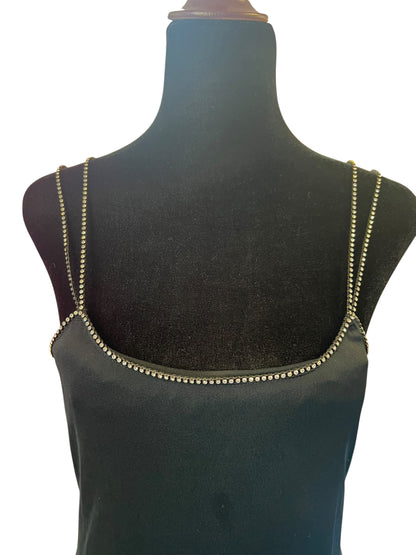 BLACK DIAMANTE COCKTAIL DRESS | M