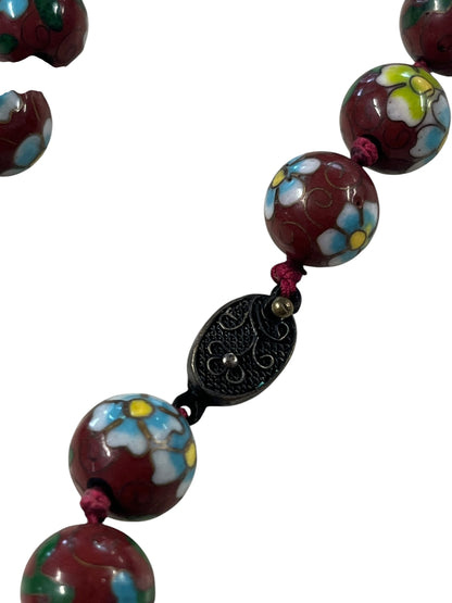 1950s CLOISONNE ENAMEL NECKLACE