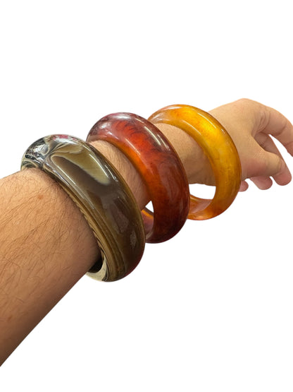 ORANGE FLECKED TRANSLUCENT BANGLE