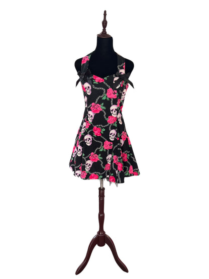 H&R SKULL & PINK ROSE DRESS | 12