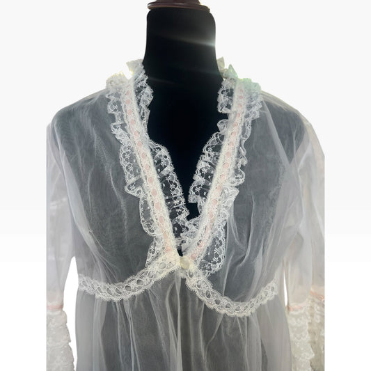 OSTI WHITE BRI NYLON ROBE | 10/12