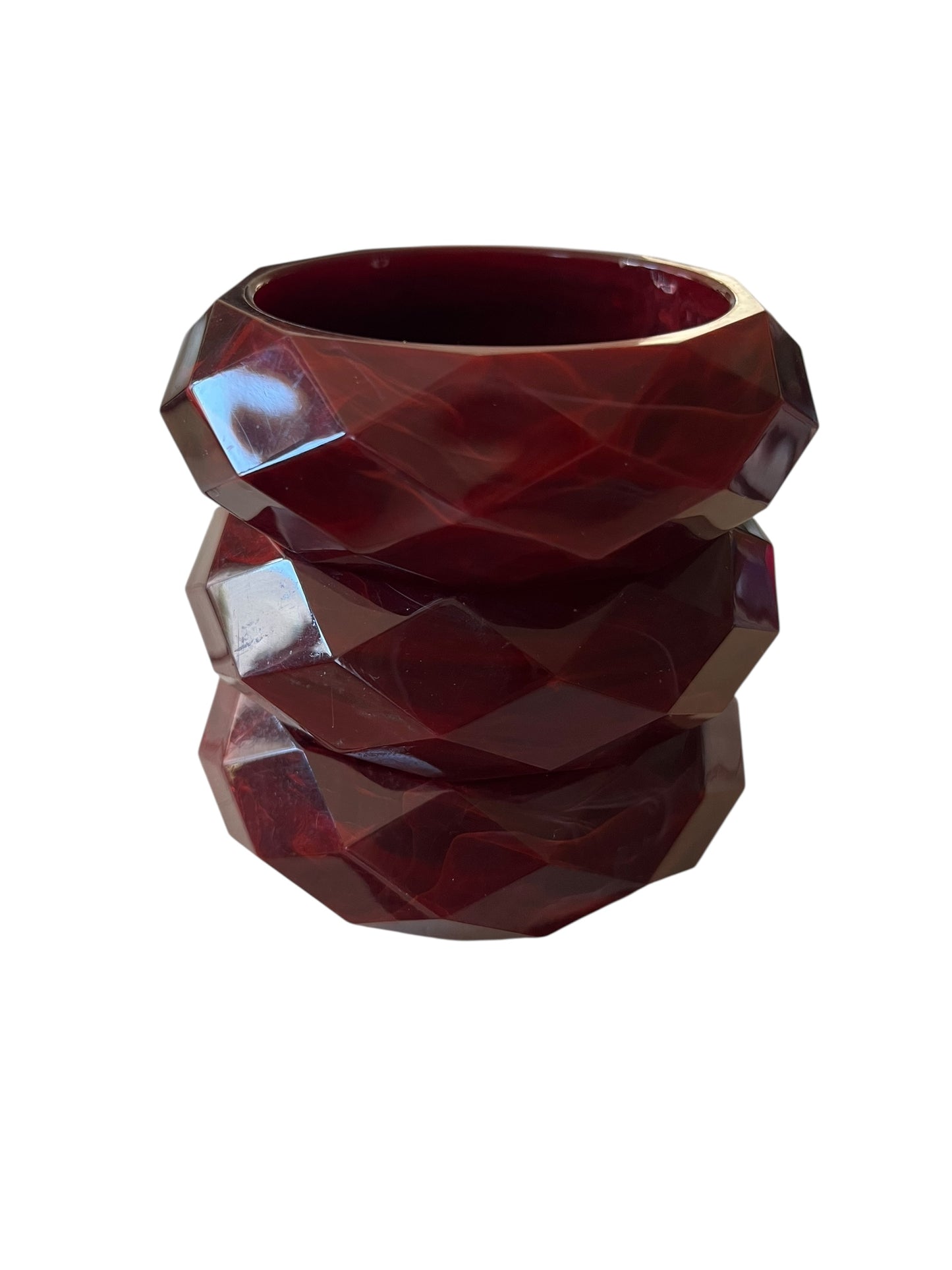 MARBLED BURGUNDY BANGLE