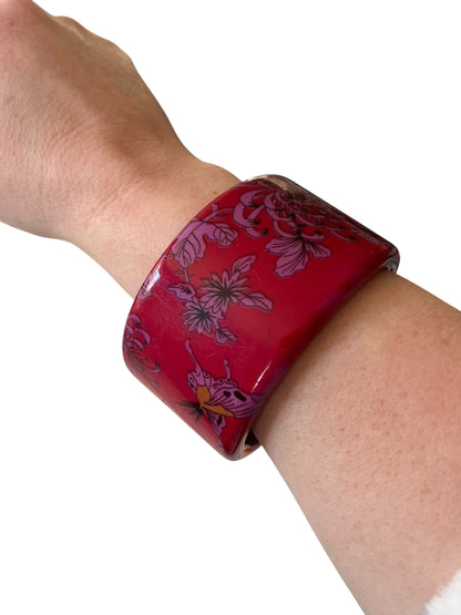 WIDE FLORAL BANGLE