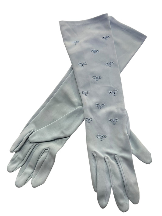 PASTEL BLUE LONG GLOVES 6.5