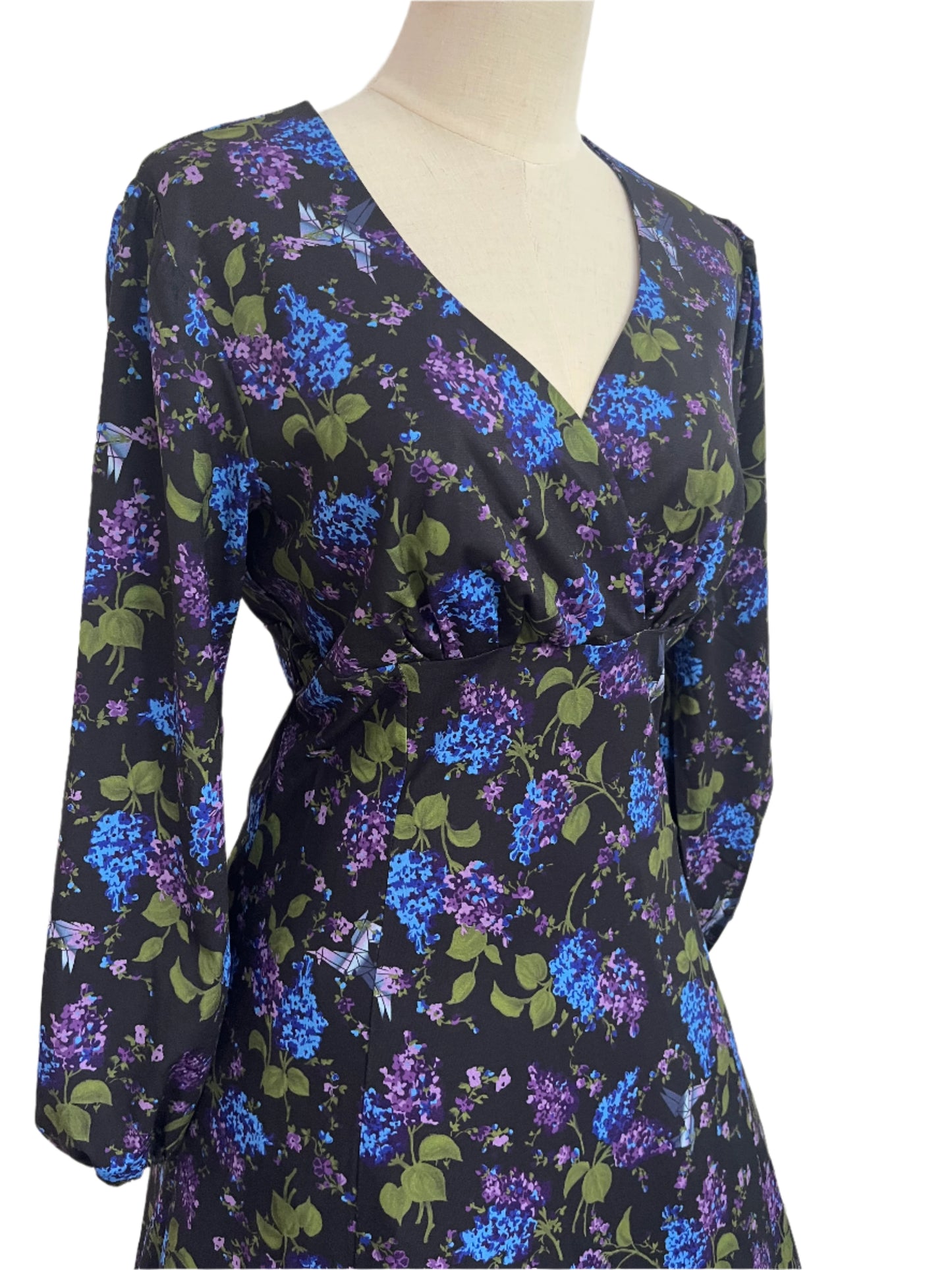 UNIQUE VINTAGE FLORAL ORIGAMI  DRESS SZ 10