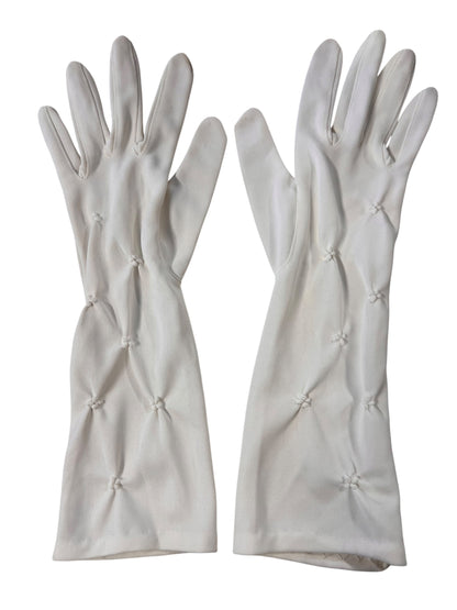 WHITE MID LENGTH GLOVES