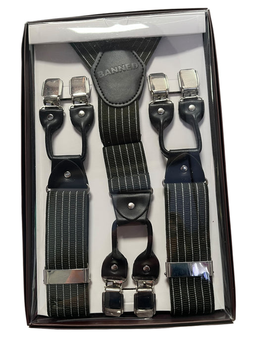 OLIVE PINSTRIPE BRACES