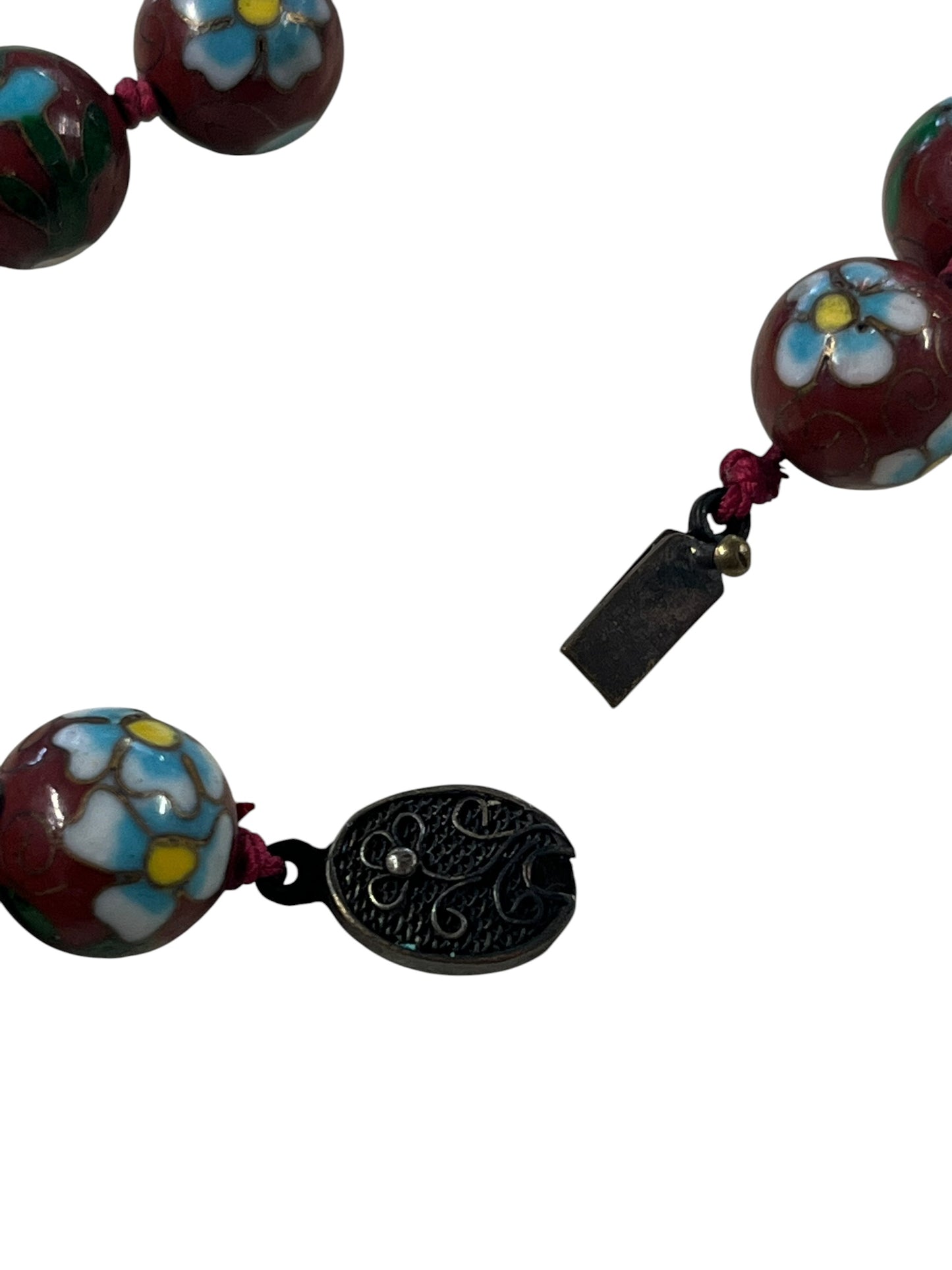 1950s CLOISONNE ENAMEL NECKLACE
