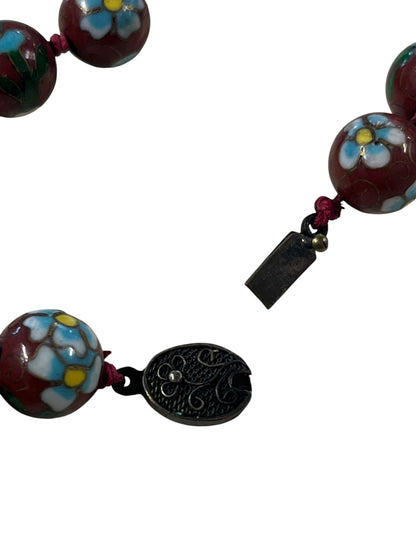 1950s CLOISONNE ENAMEL NECKLACE
