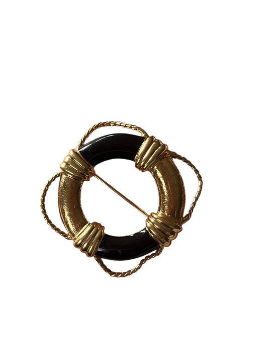 GOLD LIFEBUOY BROOCH