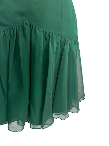 GREEN SILK SKIRT & JACKET | 10