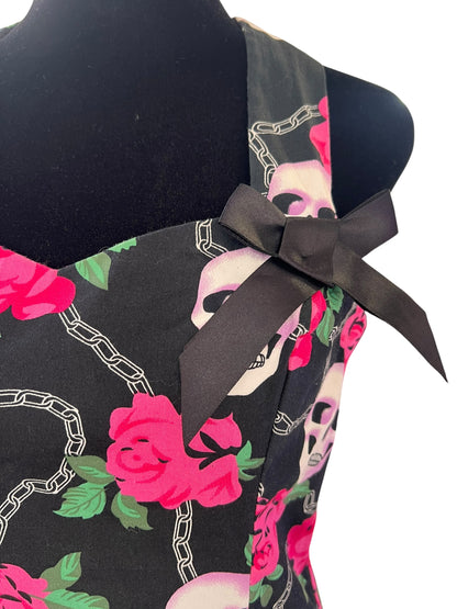 H&R SKULL & PINK ROSE DRESS | 12