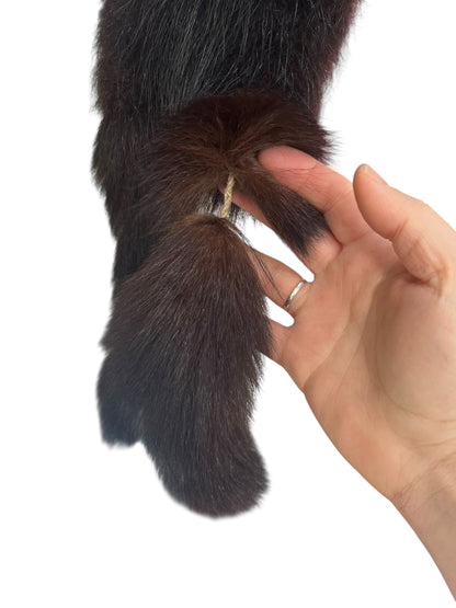 DARK FOX HEAD FUR STOLE