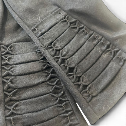 BLACK BOW ROUCHED GLOVES | 7