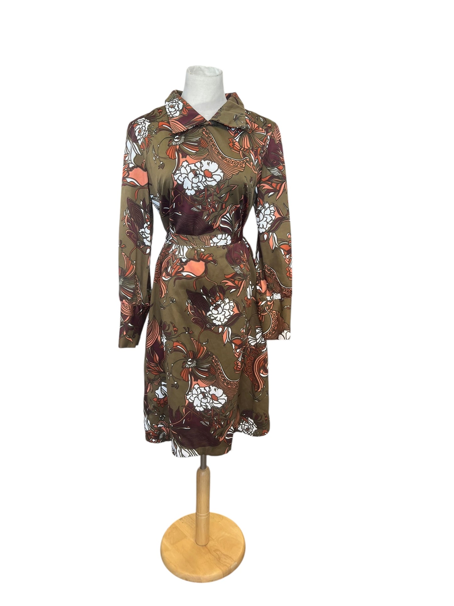LEDERMAN OLIVE FLORAL DRESS | 8-10