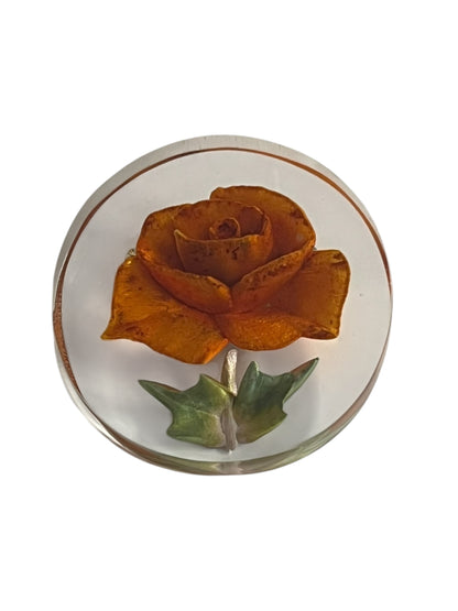 DAINTY ORANGE LUCITE BROOCH