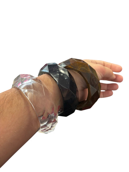 GREY TRANSLUCENT GEOMETRICAL BANGLE