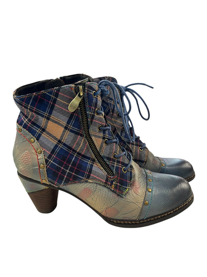 MAHER BLUE TARTAN BOOTS |41