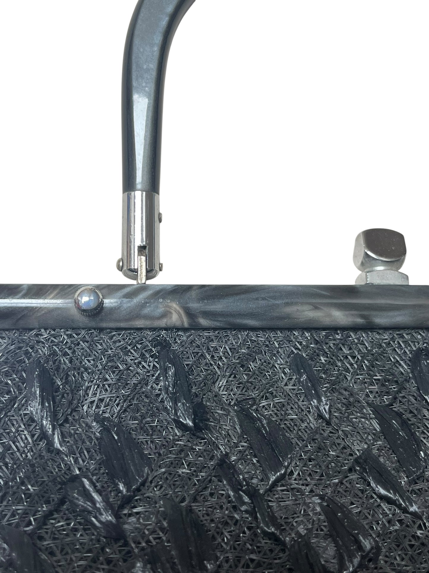 BLACK RAFFIA BAG