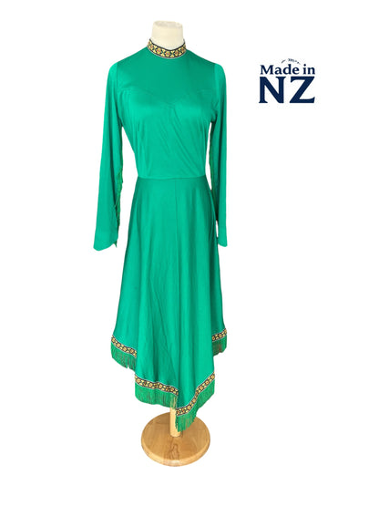BARNABY GREEN FRINGE DRESS | 8