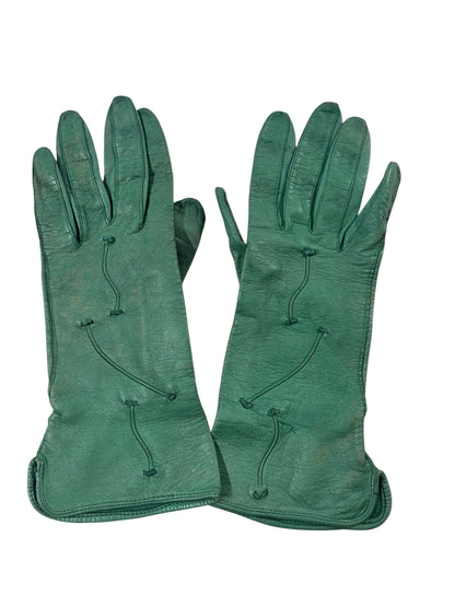 GREEN LEATHER GLOVES