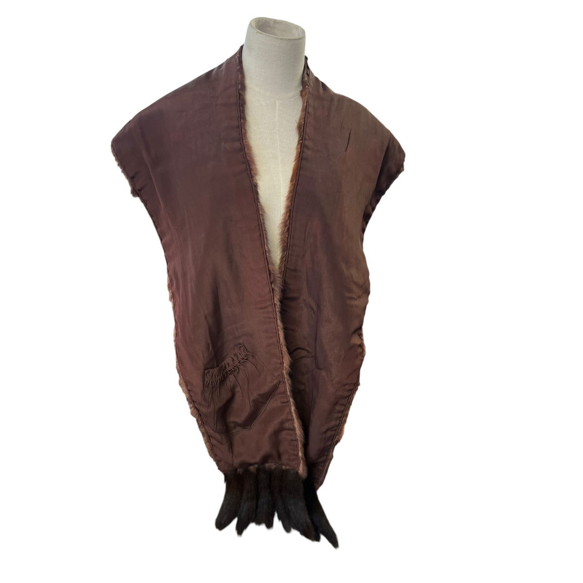 BROWN MINX FUR STOLE
