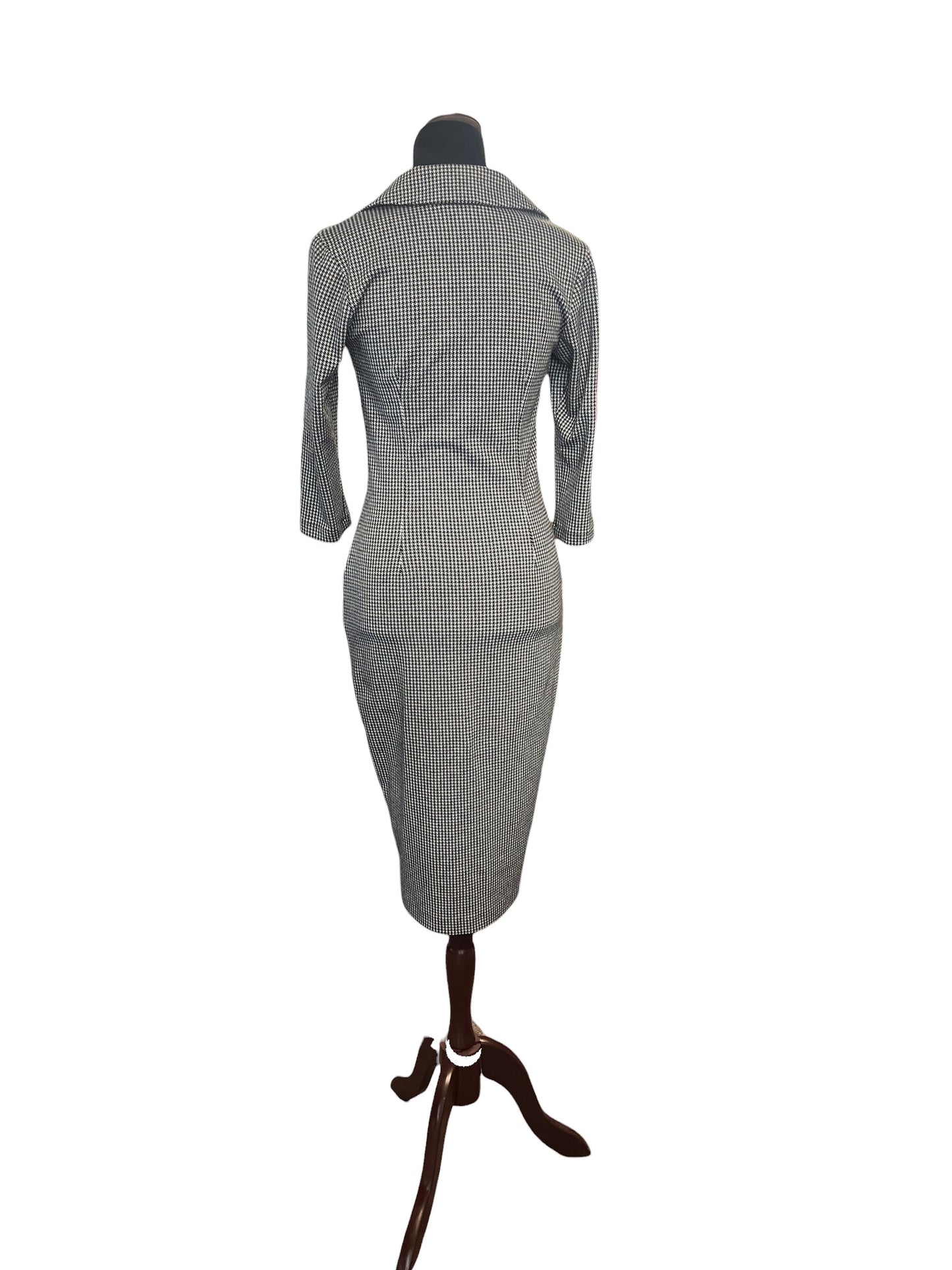 BRITISH RETRO HOUNDSTOOTH PENCIL DRESS | 8
