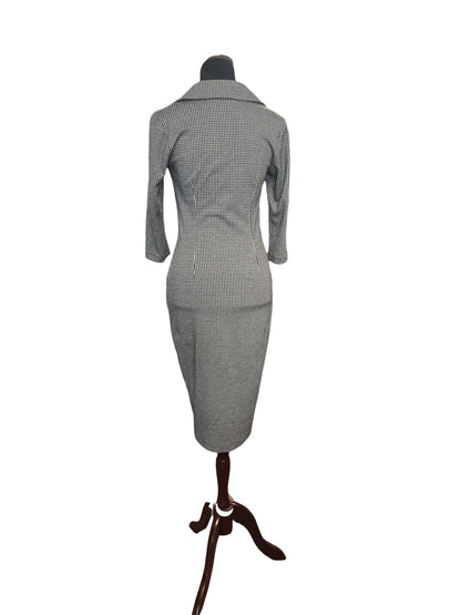 BRITISH RETRO HOUNDSTOOTH PENCIL DRESS | 8