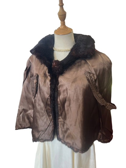 SOFT BROWN FUR CAPELET