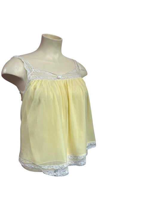 YELLOW NYLON NIGHTIE SET SZ 10
