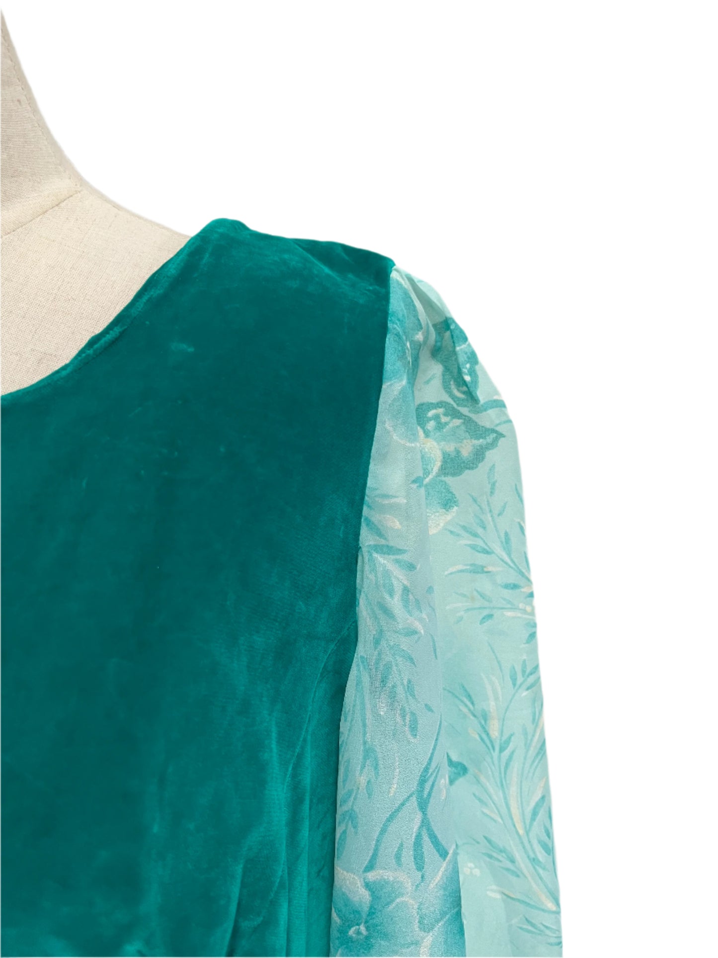 TEAL VELVET CHIC DRESS sz 12