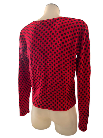 VOODOO VIXEN RED POLKADOT CARDIGAN | M