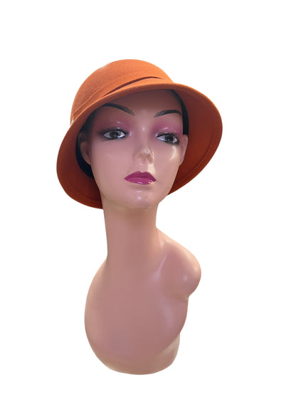 RUST ORANGE CLOCHE HAT
