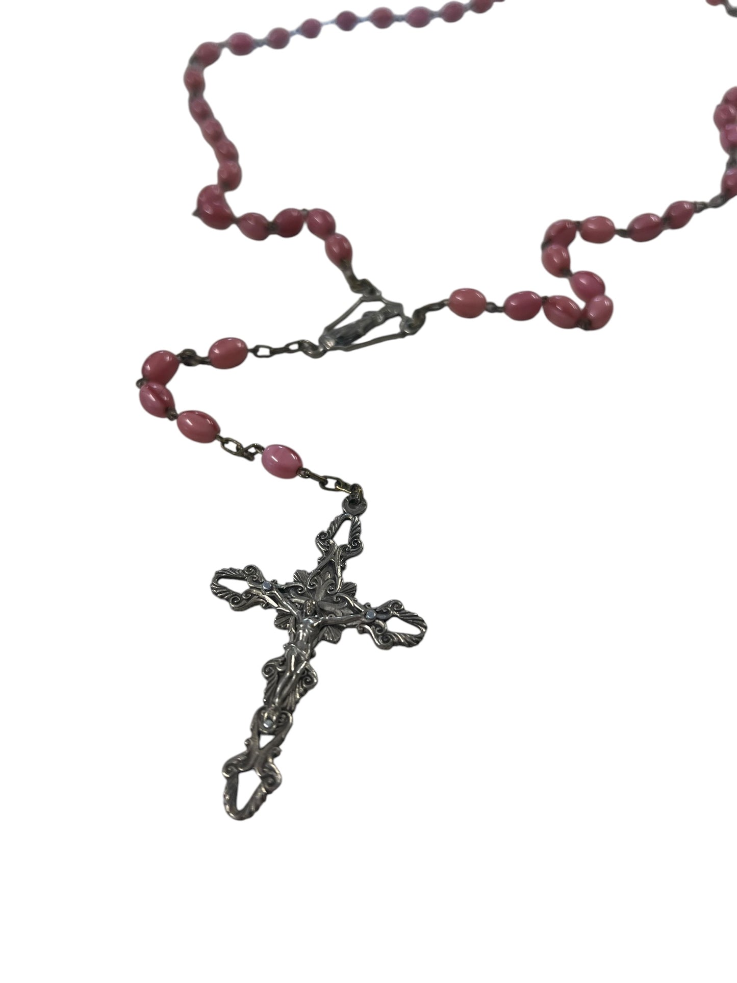PINK ITALIAN ROSARY NECKLACE
