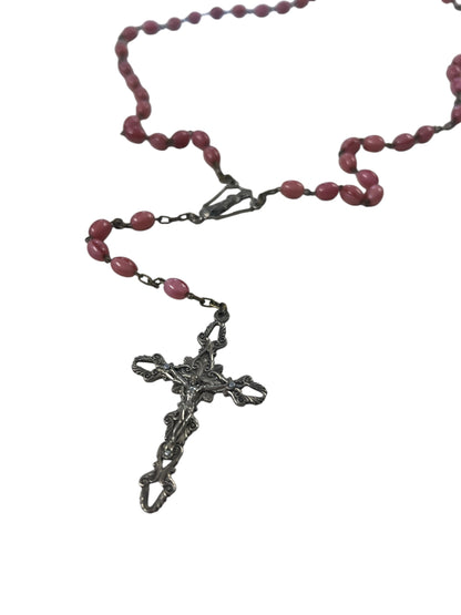 PINK ITALIAN ROSARY NECKLACE