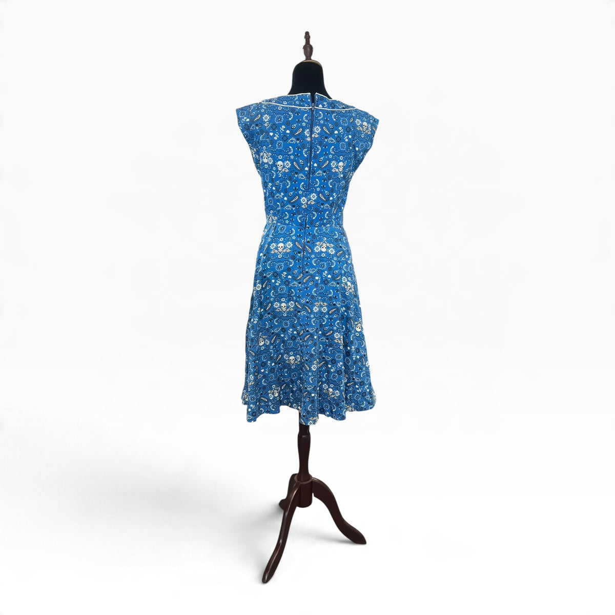 HELLBUNNY BLUE SKULL DRESS | M