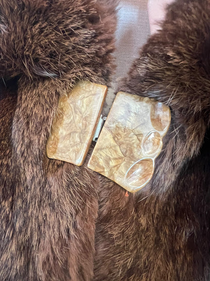 SOFT BROWN FUR CAPELET