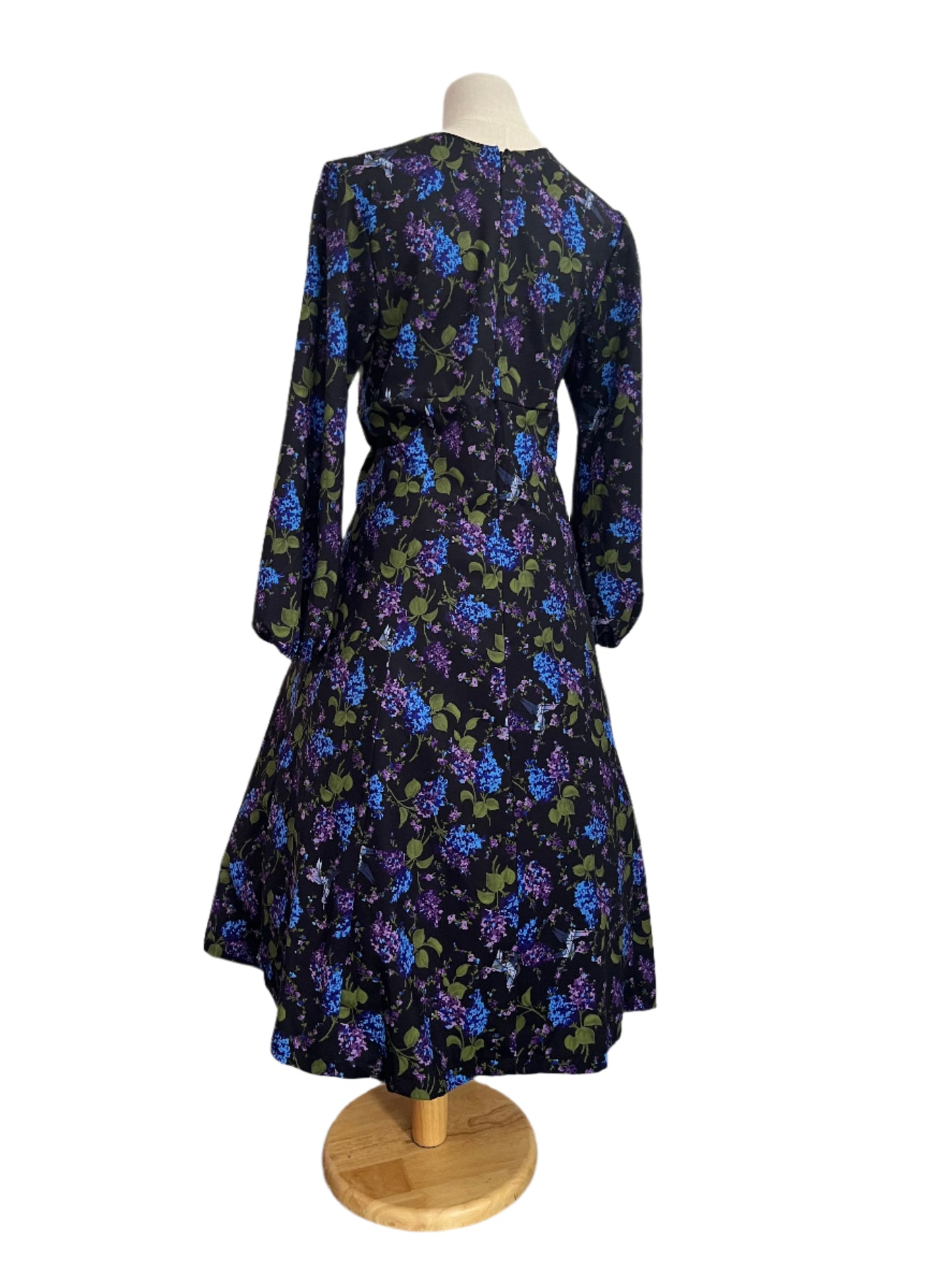 UNIQUE VINTAGE FLORAL ORIGAMI  DRESS SZ 10