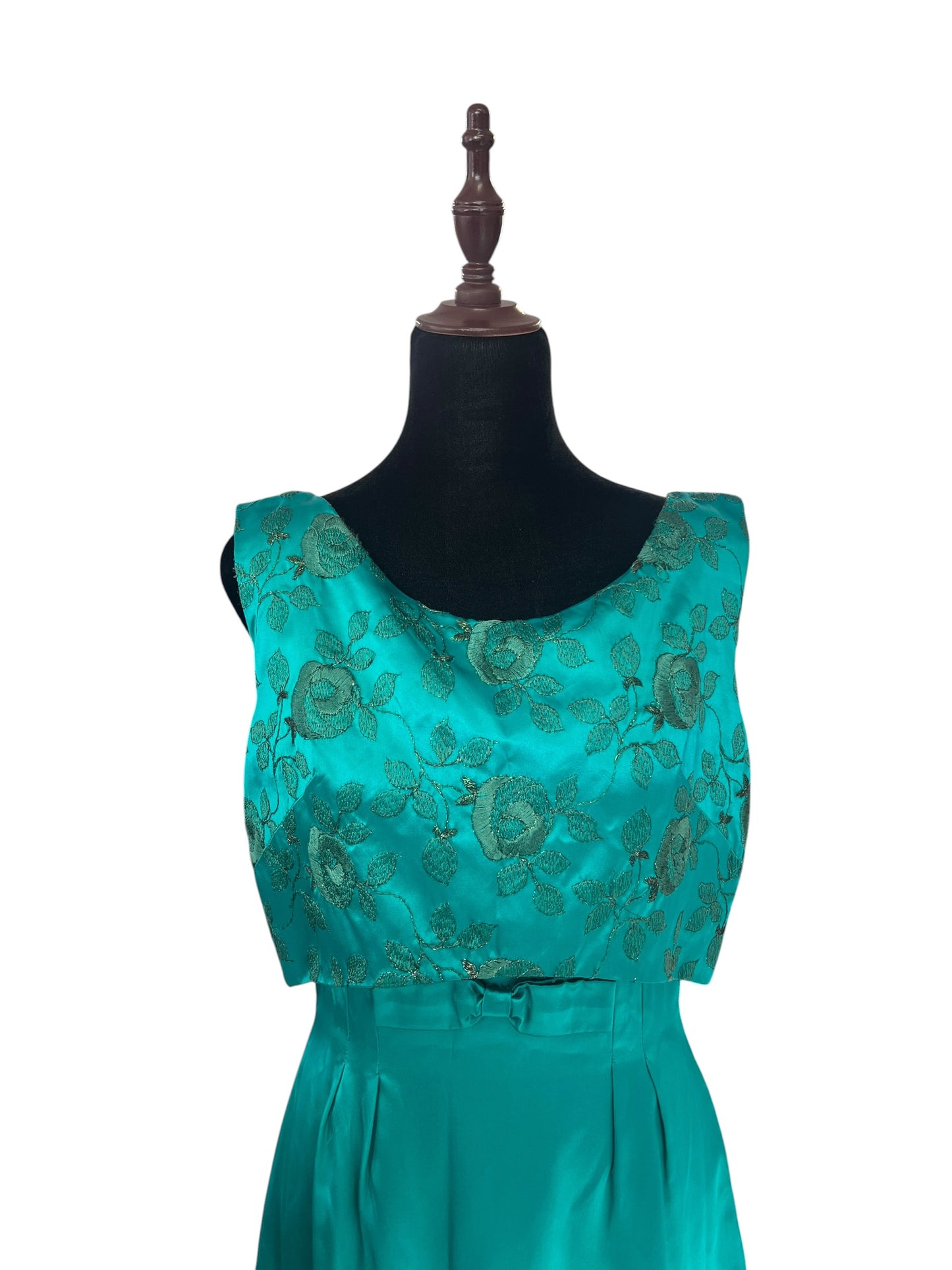 GREEN ENVY SATIN GOWN | 10